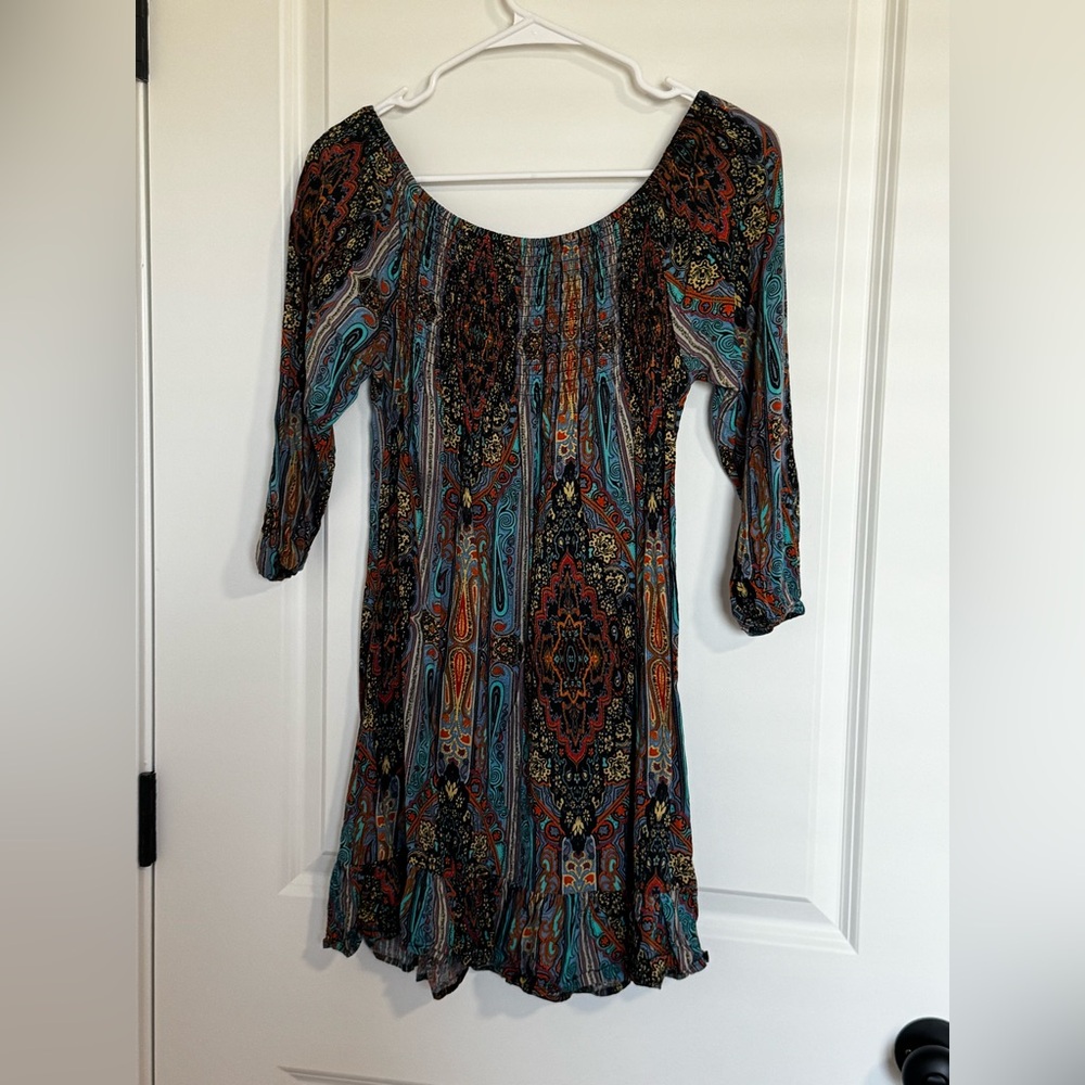 Band of Gypsies Multicolor Boho Long Sleeve Dress - Picture 5 of 7